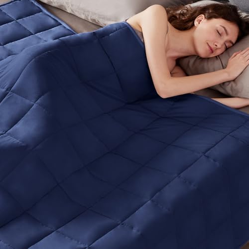 Weighted Blanket Kids(36"x48" 5lbs),Ultra Soft and Cozy Cooling Weighted Blanket Kids,Heavy Blanket with Machine Washable Soft Blanket, Blue by anfie
