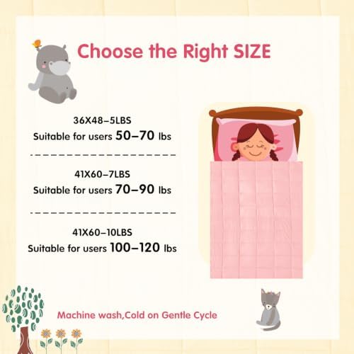 yescool Weighted Throw Blanket 7lbs, 41" x 60", Pink Grey - Image 6