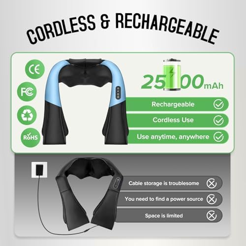 AERLANG Fathers Day Dad Gifts Neck Massger,Shiatsu Neck and Back Massager with Heating Neck and Shoulder Massager Deep Kneading Pillow for Massage Use Gifts for Women Men Dad Mom - Image 5