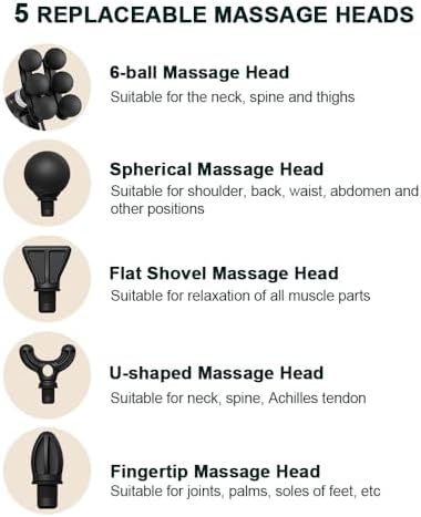 Massage Gun with Extension Handle, 2-in-1 Back Massager Gun - Image 4