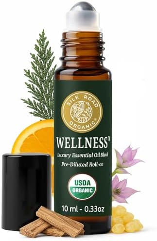Silk Road Organic Wellness Essential Oil Blend Roll-On, USDA Certified by SILKROADORGANIC