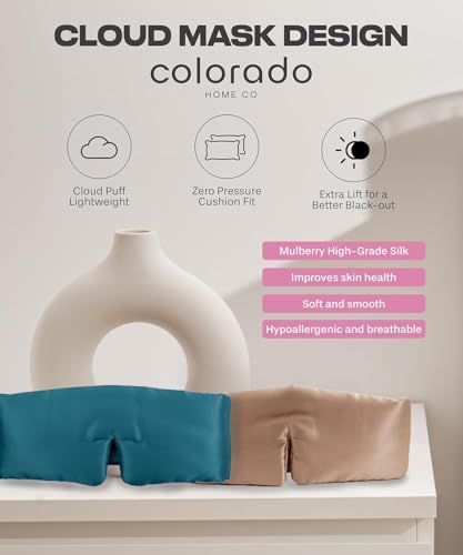 SUNDAYSILKS™ | Adjustable Silk Sleep Mask for Side Sleeper | Cloud-Like Comfort, Weighted for Deep Sleep | Soft Sleep Face Mask for Women & Men, Full Blackout, Cooling Silk Eye Mask for Sleeping (2PK) - Image 3