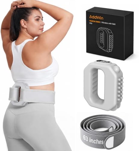 AddWin 2026 New Fascia Ring, Multifunctional Full-Body Hands-Free Massage Tool, Mini Muscle Recovery Fascia Ring Machine, Ergonomic Design with Waist Belt, Adjustable Massage Modes (Grey) by Unknown