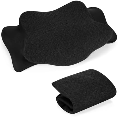 HunnmingRe Pillow Case for Cervical Neck, Black, Queen Size by HunnmingRe