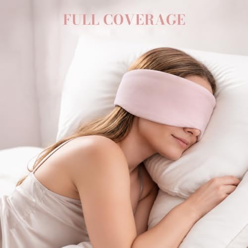 Sleep Mask for Women Men, Reversible Eye Mask Sleeping with Cozy & Cooling Sides, Adjustable Velcro Band, Blackout Face-Hugging Padded Eye Cover for Sleeping Travel Office, Pink - Image 5