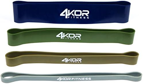 4KOR Fitness Resistance Loop Band Set, Perfect for Crossfit, Yoga, Physical Therapy, and Booty Building by 4KORFitness