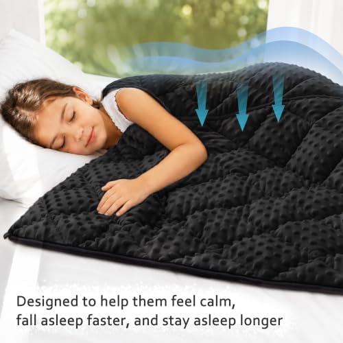 MAXTID Weighted Blanket Kids 5lbs 36"x48" Kids Blanket for Boys & Girls Weighted Throw Blanket Children Bedding Gifts for 5 6 7 8+ Year Old Kid Small Weighted Comfort Blankets,Black - Image 3