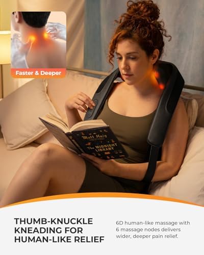 CooCoCo Red Light Neck Massager with Heat, Cordless Shiatsu Massage - Image 5