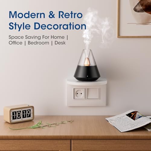 Ultrasonic Essential Oil Diffuser, 150ML Modern Aromatherapy Diffuser with Candle Light, 2 Mist Mode, Remote Control, Auto-Off, Small Cool Mist Humidifier for Home Bedroom Office Yoga, Black - Image 5