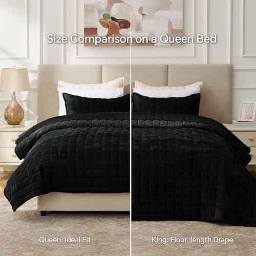 BEDELITE Velvet Quilt Set King Size, Luxury Velvet Comforter Bedding - Image 6