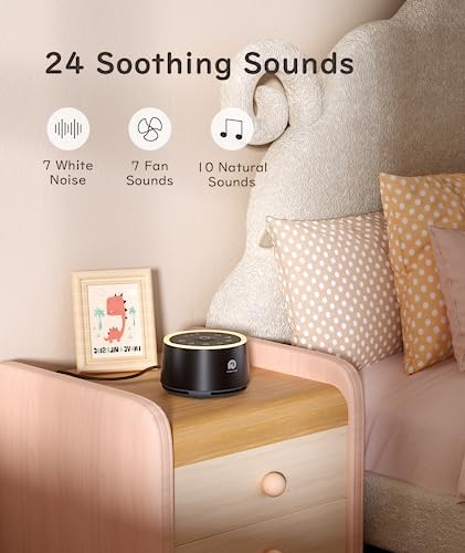 Dreamegg White Noise Machine - Sound Machine for Adult Baby Kid, Noise Machine for Sleeping with 24 Calming Sound, Ambient Nightlight, Continuous or Timer, Loud Sleep Machine for Home Nursery Office - Image 2
