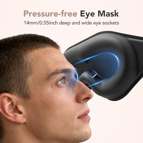Sleep Mask for Side Sleepers, 100% Blackout 3D Contoured Eye Mask, Black - Image 3