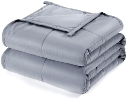 Wemore Cooling Weighted Blanket for Adults 15 lbs Twin Size 48"x72" Grey by WemoreDirect