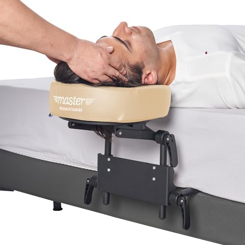 Master Massage Home Massage Kit Professional, Adjustable Headrest & PU Face Cushion for Private Masseuse, Face Down Mattress Top Massage Kit Family Use (Cream) by MasterMassage
