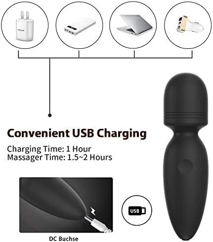 Mini Wand Massager,Small Cordless Handheld Massager with 10 Quiet Vibration Modes, Personal Handheld Rechargeable Massager for Neck Shoulder Back Body [4.35 * 1.18 inches] - Image 5