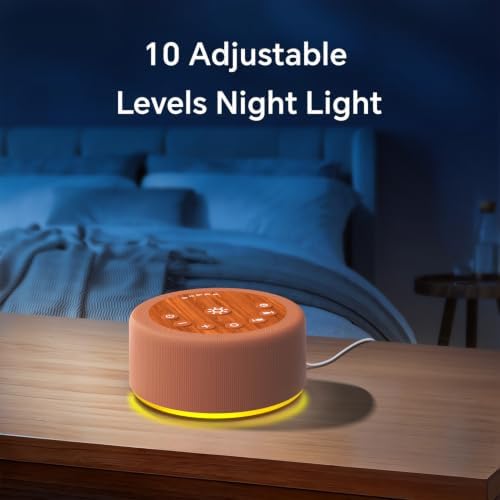 Sleep Sound Machine White Noise Machine with 30 Non Looping Sounds 12 Night light Colors with 5 Timers 36 Adjustable Volume Memory Function Brown Noise Machine for Baby kid Adult & Home Nursery Travel - Image 7