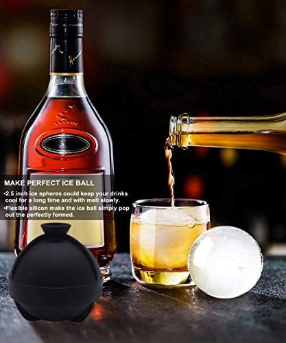 Silicone Ice Ball Molds with Built-in Funnel for Whiskey,Set of 4 - Image 7