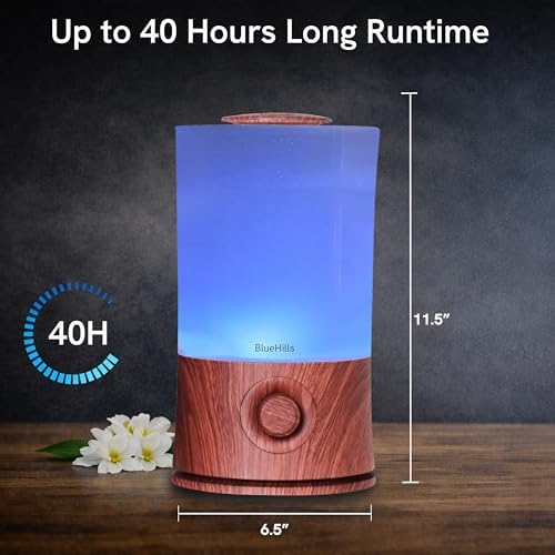 BlueHills Premium 2000 ML XL Essential Oil Diffuser Humidifier 2L Dark Wood - Image 4