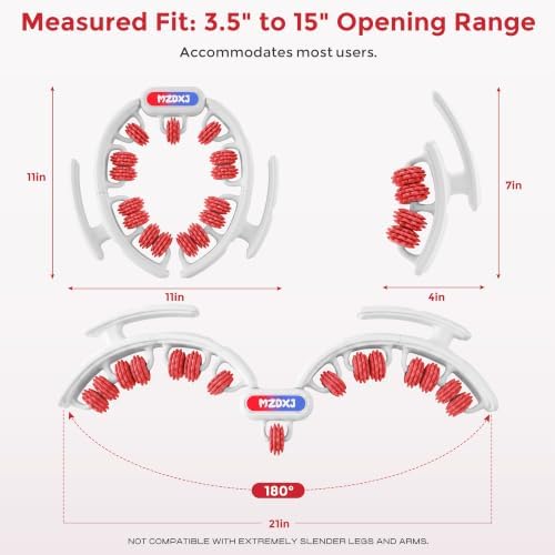 Cellulite Massage Tool, Anti-Cellulite Roller- Lymphatic Drainage Massager - Muscle Roller, Deep Fascia Massage, Dimpled Skin Removal, Legs/Thighs/Buttocks (15 Wheel - Red) - Image 2