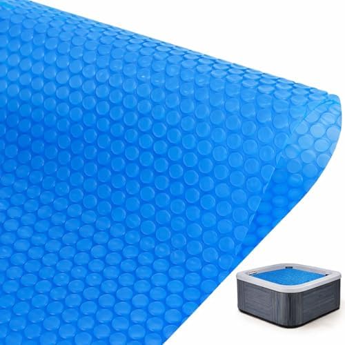 Hot Tub Bubble Blanket - 9 x 9 FT 16-Mil Square Pool Spa Solar Cover | Heavy Duty Floating Heat Retaining Thermal Blanket for Insulating Solar Heating by Gekufa