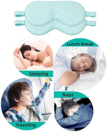 HBHLFZ Sleep Mask 2 Pack - Bamboo Viscose Fiber Sleeping Eye Mask - with Elastic Band/Headband - Comfort Sleeping Shade - for Nighttime Sleeping, Traveling & Napping（Light Blue） - Image 7