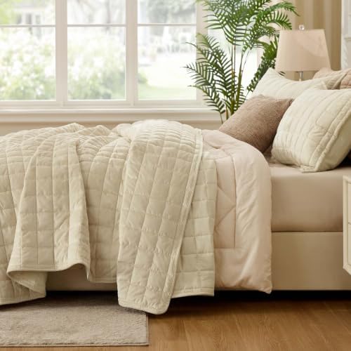 BEDELITE Velvet Quilt Set Queen Size, Luxury Velvet Comforter Bedding - Image 5