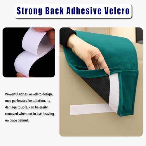 Velvet Recliner Head Pillow with Non-Slip Base - Adjustable Neck Support for Pain Relief in Home, Office and Travel (Teal) - Image 4