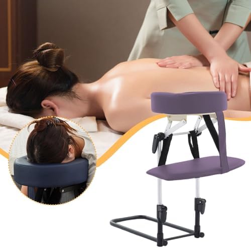 Mattress Top Massage Kit Adjustable Headrest Massage SPA Portable Sturdy Face Down Pillow with Armrest, Purple - Image 2