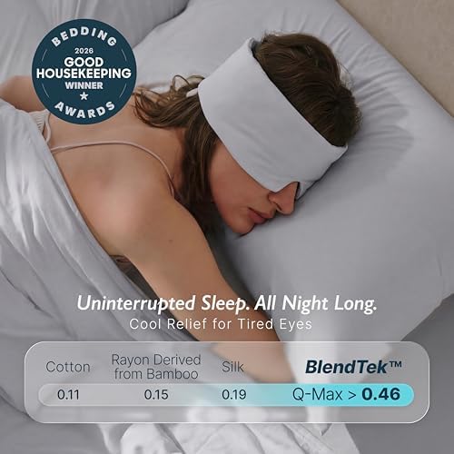 Breescape Cooling Eye Mask, Instant Cool-to-Touch Fabric with Silent Closure, Full-Coverage Light Blocking, Adjustable Soft & Breathable Design for Ultimate Sleep Comfort, Comes with Travel Bag - Image 4
