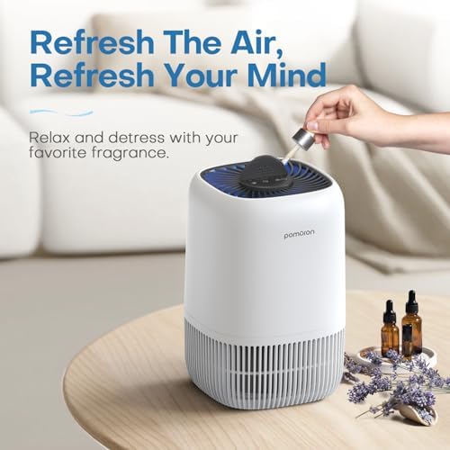 POMORON Air Purifiers for Bedroom Home, Air Filter Cleaner with Fragrance Sponge, H13 True HEPA Filter for Smoke, Allergies, Pollen, Pet Dander, Odor, Dust, Portable Air Purifier for Bedroom Office - Image 5