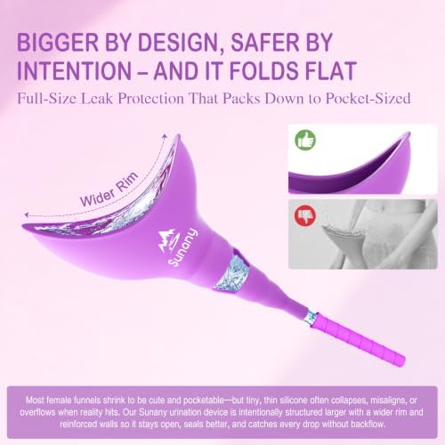 Female Urination Device, Reusable Female Urinal Silicone Women Pee Funnel | Women to Pee Standing Up, The Perfect Companion for Camping,Travel travel outdoor, folds compact, easy rinse - Image 2