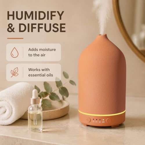 Gooamp 200ML Ceramic Essential Oil Diffuser for Home, Stone Diffuser - Image 4