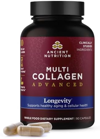 Ancient Nutrition Hydrolyzed Multi Collagen Advanced Capsules, Longevity by AncientNutrition
