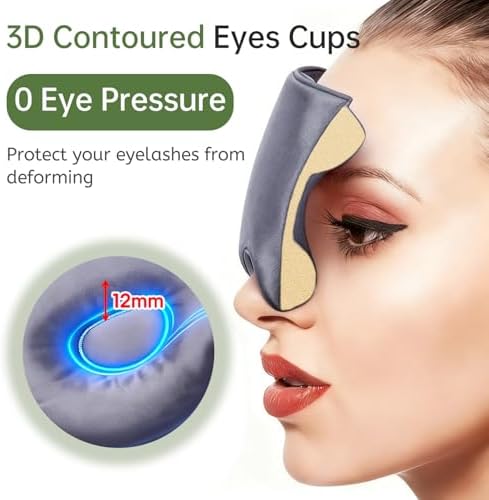 Calm&Relax Bamboo Sleep Mask - Cooling 3D Eye Mask, Lash Friendly，Gray - Image 4