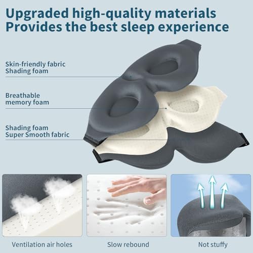 ZGGCD Sleep Mask for Side Sleeper, Light Blocking Eye Mask for Women Men - Image 5