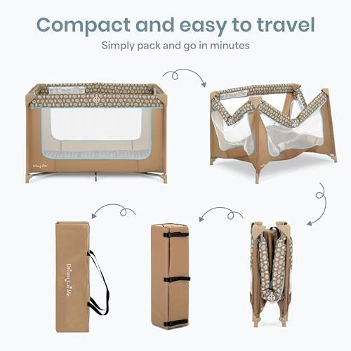 Dream On Me Zodiak Portable Playard, Compact for Travel, Carry Bag, Coffee/Blue - Image 5