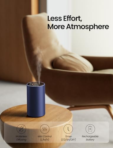 Waterless Essential Oil Diffuser, Rechargeable Car Scent Diffuser, Blue - Image 2