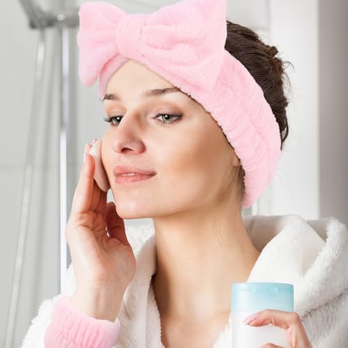 WHAVEL 6PCS Spa Headband and Wristbands Set, Face Wash Headband Wrist Bands for Washing Face Skincare Makeup Hair Band Skin Care Accessories Tools - Image 5