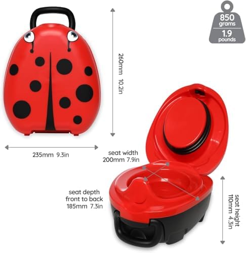 My Carry Potty - Ladybug Travel Potty, Award-Winning Portable Toddler Toilet Seat for Kids to Take Everywhere - Image 3