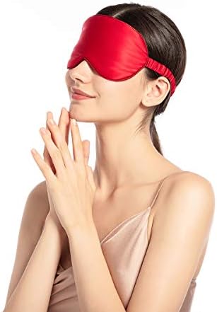 Mulberry Natural Silk Sleep Mask for Women & Men with Elastic Strap, Super Soft Sleeping Eye Mask, Size M, (Red) - Image 6