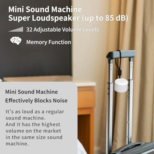 Mini Portable Sound White Noise Machine Baby Patter for Sleep with 30 Soothing Sounds for Baby Kids Adults 32 Volume Levels Sleep Soother Auto-Off Timer for Travel Home Office Privacy - Image 6