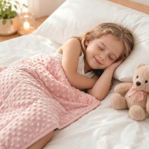 Huloo Sleep Weighted Lap Pad 2lbs,Soft Weighted Blanket for Adults Kids Portable Travel,Heavy Blanket with Premium Glass Beads(Pink) by HulooSleep