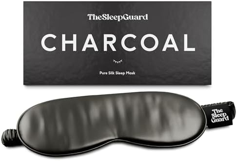 TheSleepGuard Pure Silk Sleep Mask [100% 6A Mulberry Silk, 22 Momme] Light Blocking Travel Essentials. Eye Masks for Sleeping. Black Oeko-Tex Blindfold. Eye Covers for Men & Women by TheSleepGuard