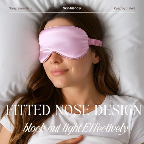 Purple Sleep Eye Mask, Blackout Silk Satin Travel Blindfold Set Women - Image 3