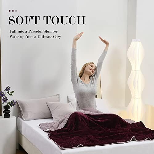 Satwip Weighted Blanket Pink 12 Pounds Fuzzy Warm Flannel Weighted Bed Blanket with Soft Breathable Sanded, 48 x 72 inches, Red Pink - Image 2