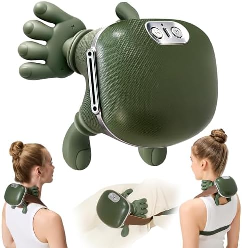 4D Wireless Neck Massager with Heat, Portable Bionic Massage with Real Human Hand Kneading, Neck Massager for Pain Relief Deep Tissue, Body Muscle Pain Relief, Perfect Relaxation Gifts for Men Women by Unknown