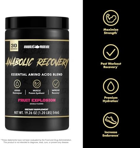 Anabolic Recovery, Essential Amino Acids, Post Workout Recovery, Premium Hydration, Build Muscle* (BlackBerry Lemonade, 30 Servings) - Image 4