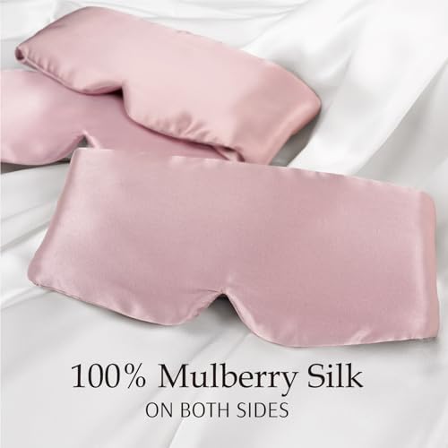 Zenssia 100% Mulberry Silk Sleep Mask Eye Mask for Men and Women, Light Plum - Image 2