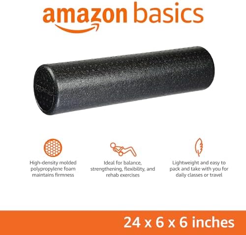 Amazon Basics High Density Foam Roller for Exercise and Recovery, 24 Inches, Black - Image 2