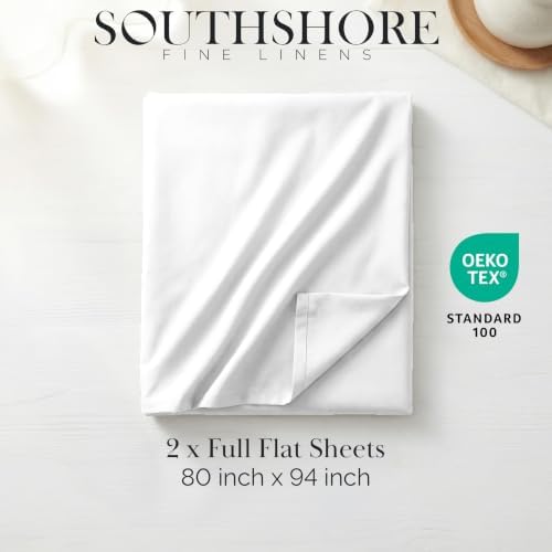 2-Pack White Flat Sheets Only 66x96 Soft Microfiber Twin Size White Sheets - Image 2